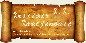 Krstimir Komljenović vizit kartica